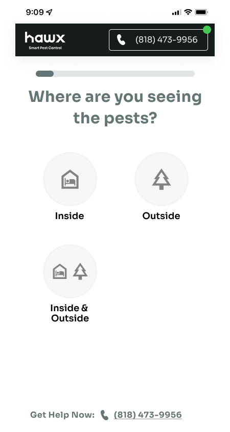 Pest location selection  - inside, outside, or both